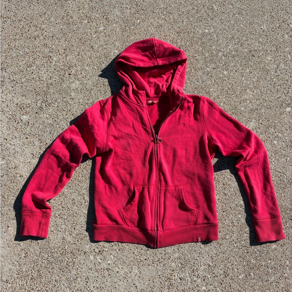 Vintage EDC By Esprit Cherry Red Zip up Sweater Size XS